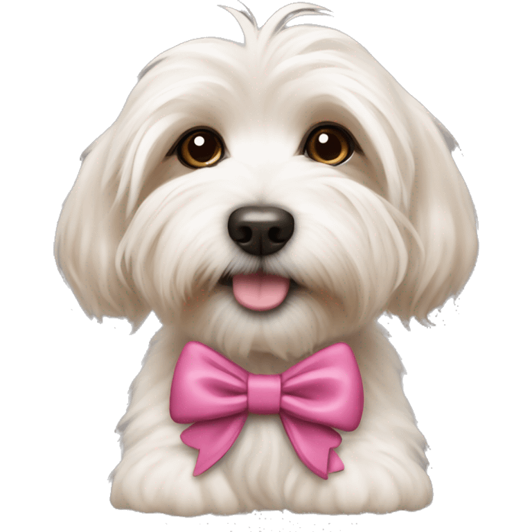 Havanese puppy in bow  emoji