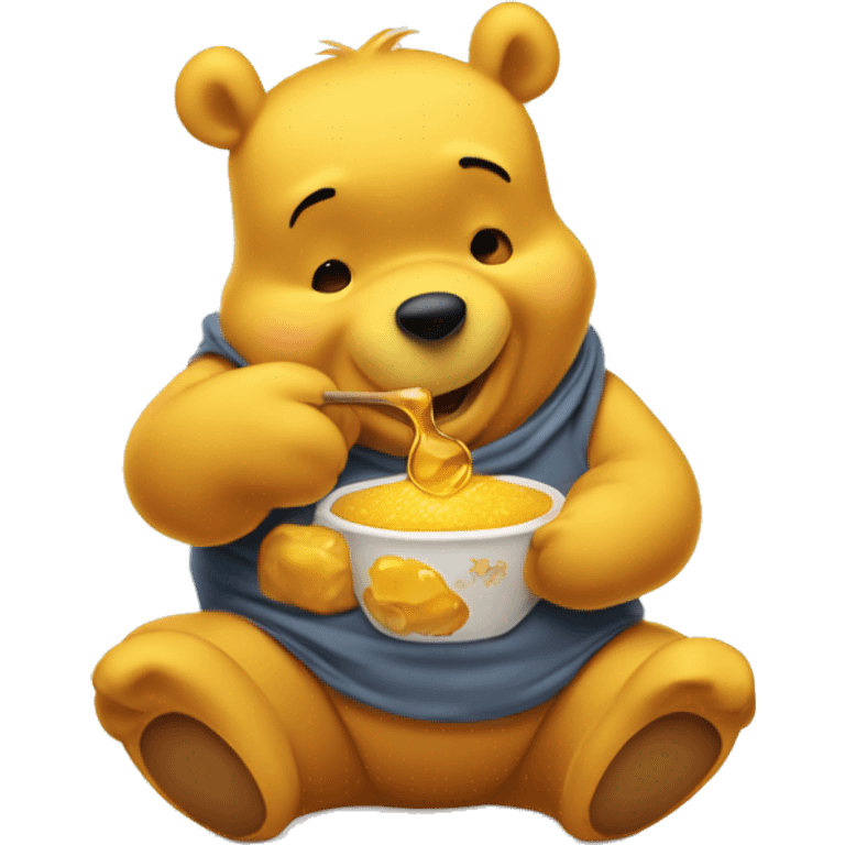 Winnie the Pooh eating honey emoji