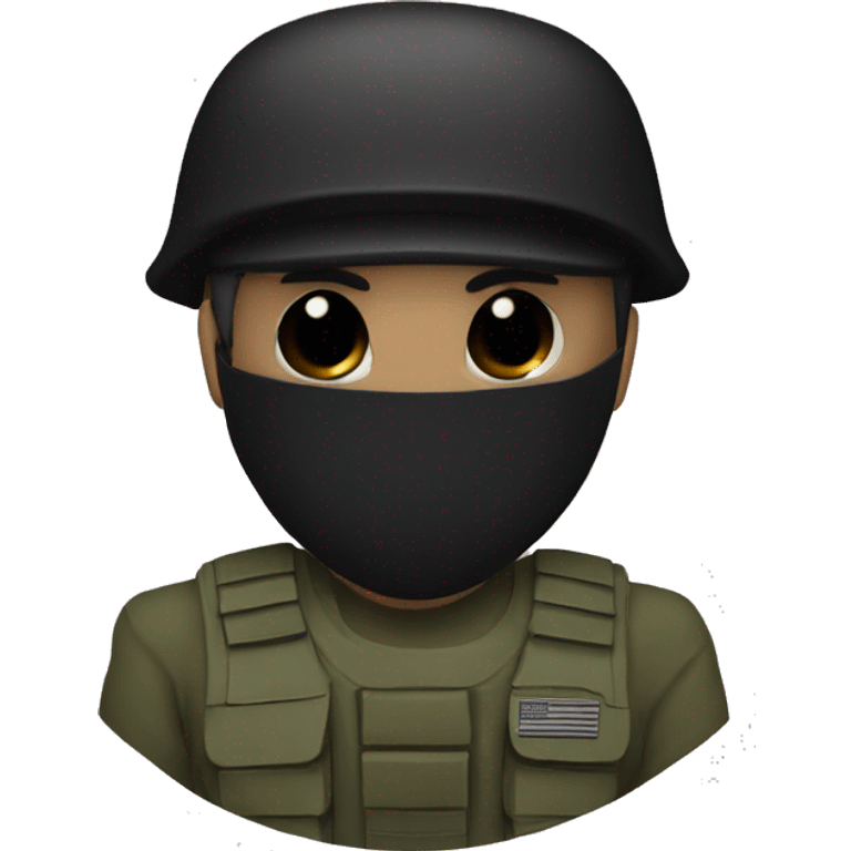 Army guy with black mask emoji