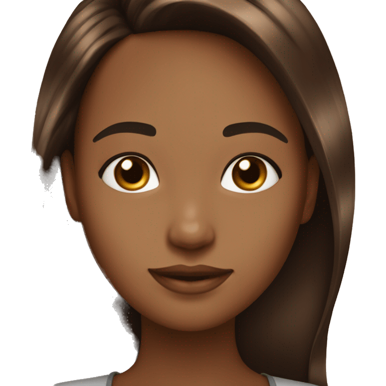 Girl with highlights in her har caramel and dark brown  emoji