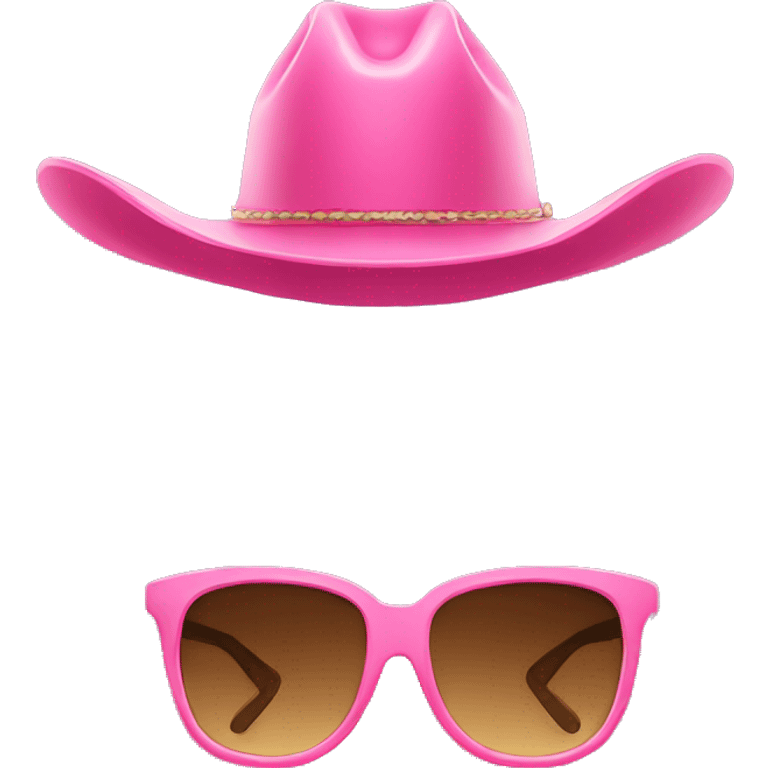 Pink sunglasses and cowgirl hat emoji