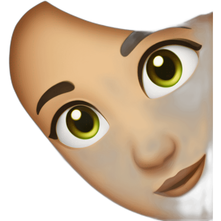 Fille brune au yeux vert et au cheveux brun lisse emoji