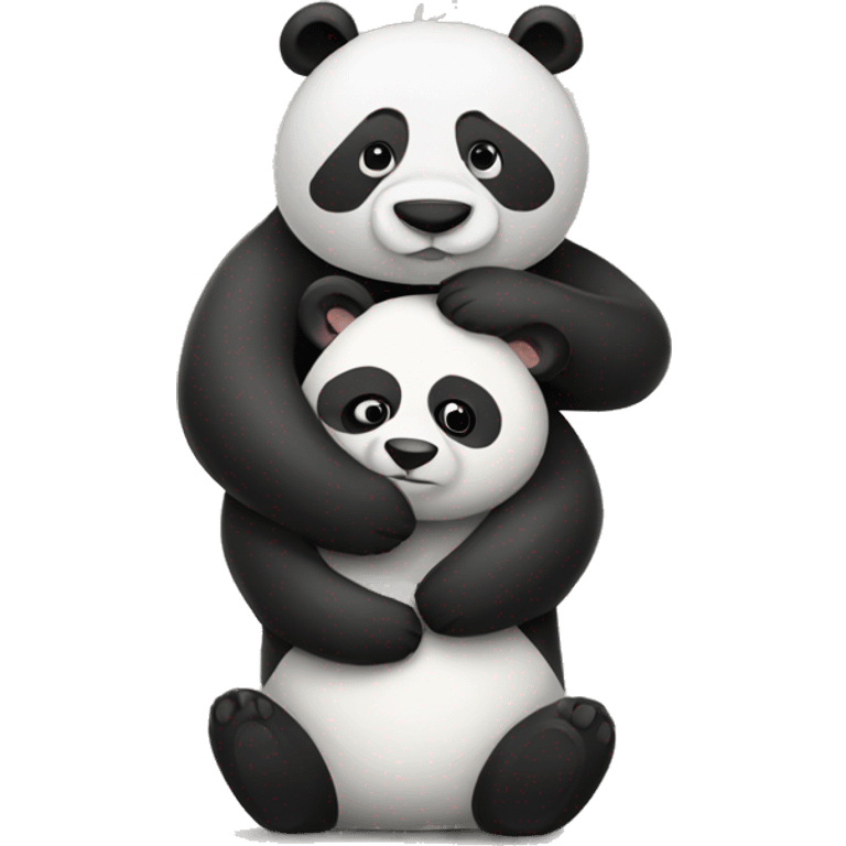 Bear hugging panda emoji