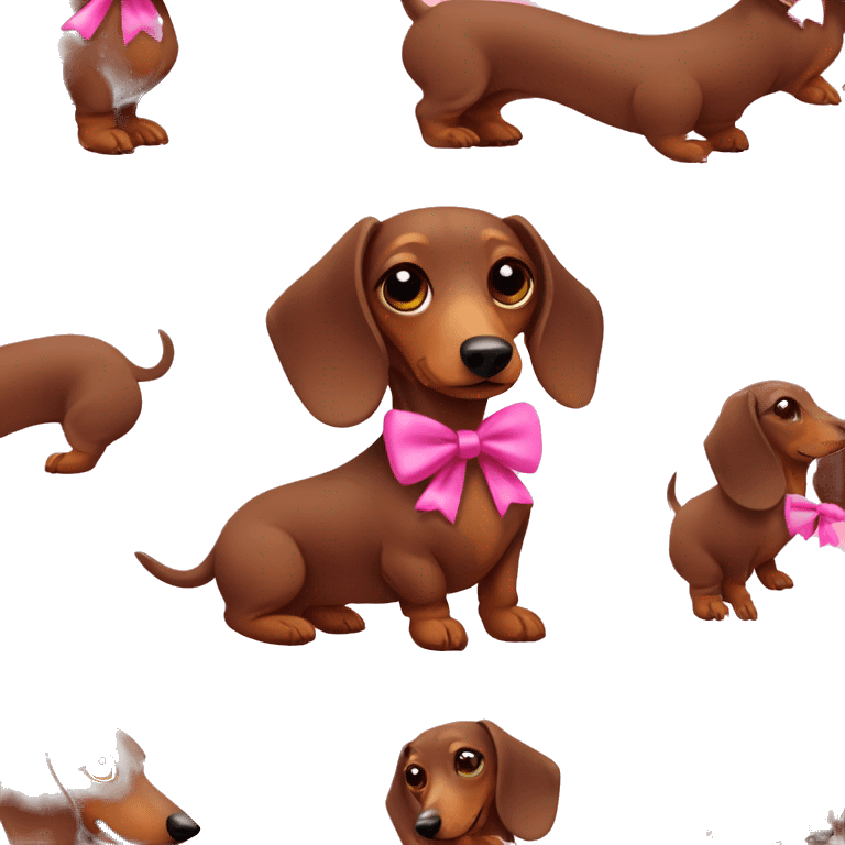 Dachshund with a pink bow emoji