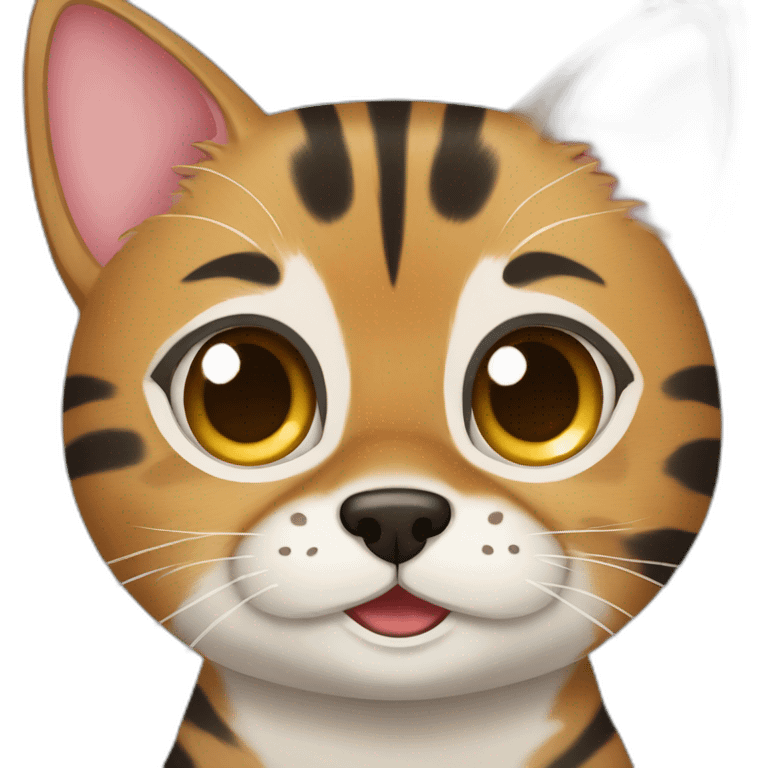 Bengal cat + Pomsky dog  emoji