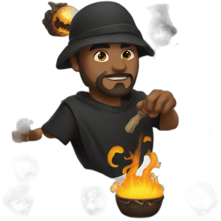 man with black magic emoji