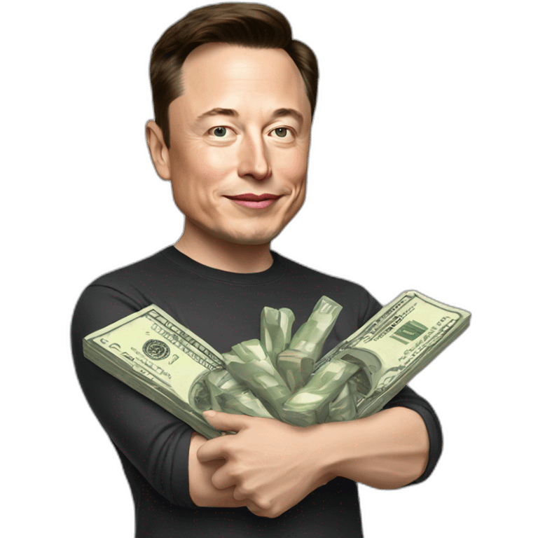 Elon musk holding money emoji