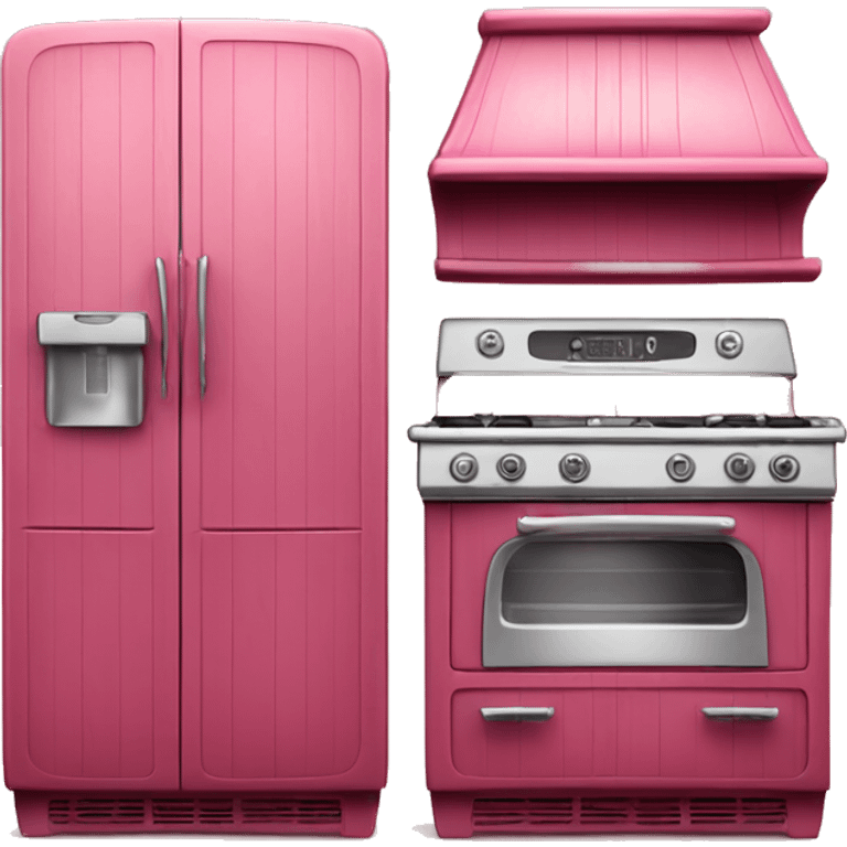 Isolated full length Realistic raspberry vintage retro kitchen range with cabinets and counters. emoji