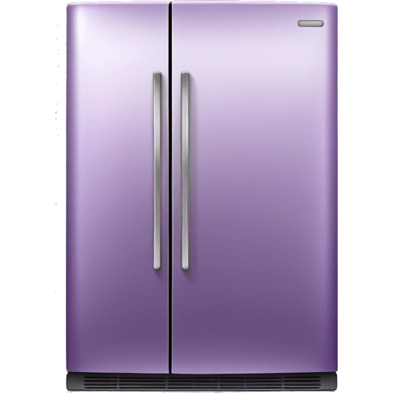 Realistic metallic light purple fridge isolated.  emoji