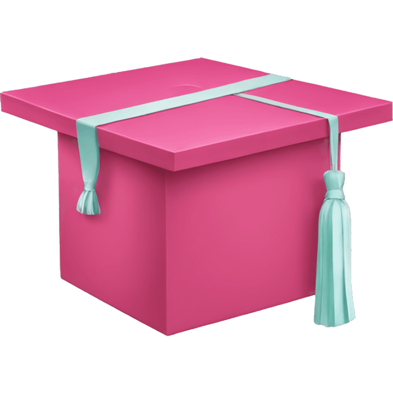 graduation cap box pink emoji