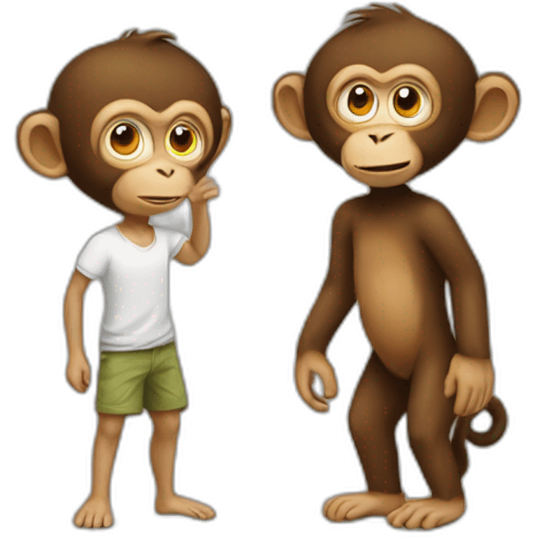 monkey versus human emoji