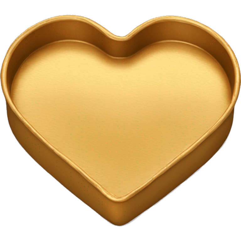 Realistic flat gold heart shaped cake pan emoji