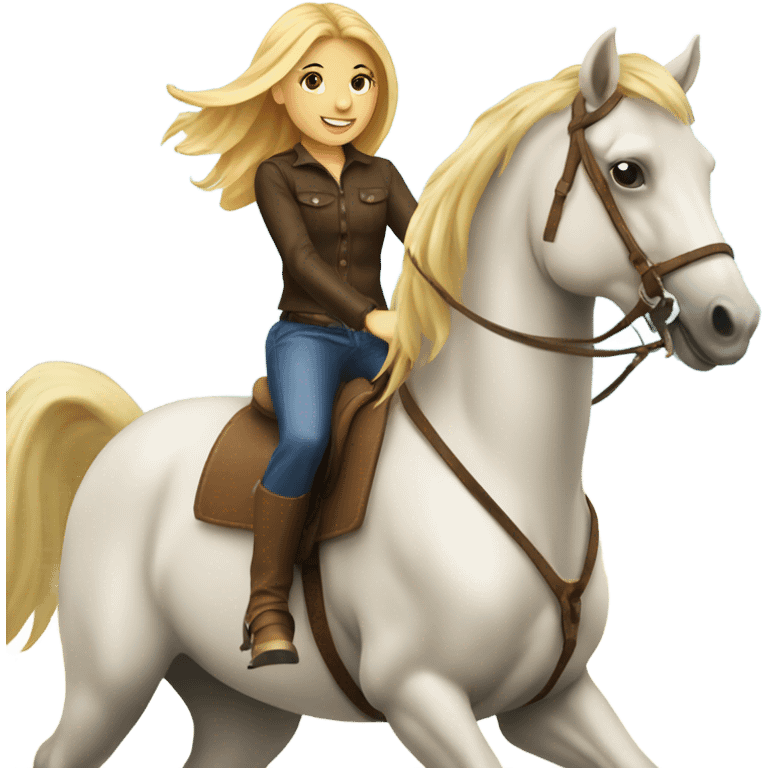 Blonde girl ridding horse emoji