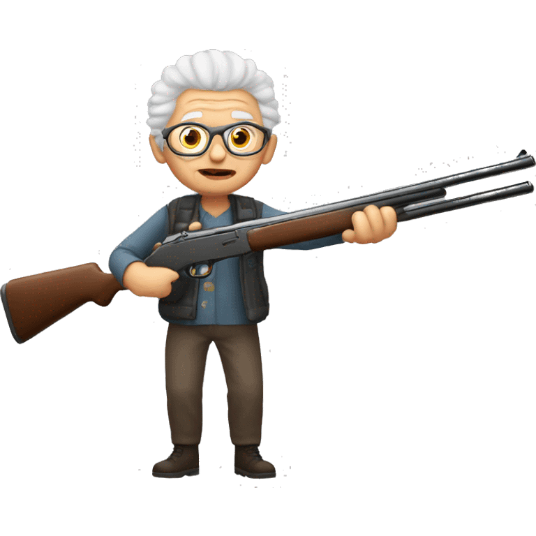 Oma met Shotgun  emoji