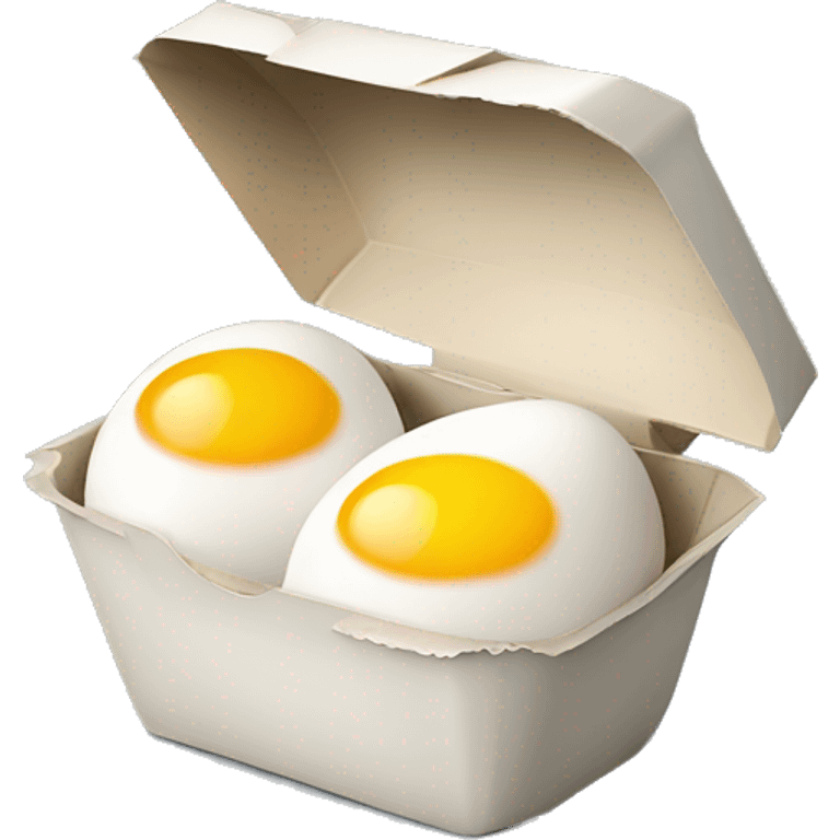 Realistic open carton of eggs island  emoji