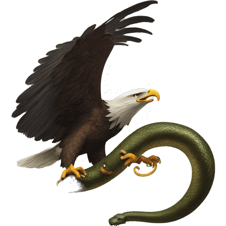 eagle grabbing snake emoji