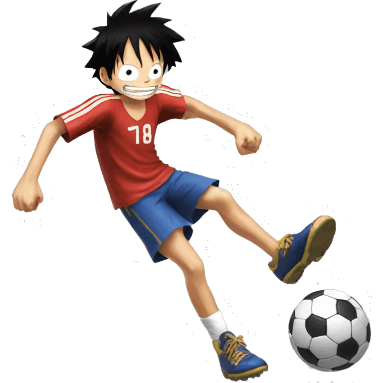 Monkey D. Luffy playing football  emoji