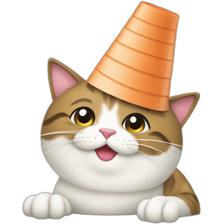 cat loves sushi birthday hat emoji