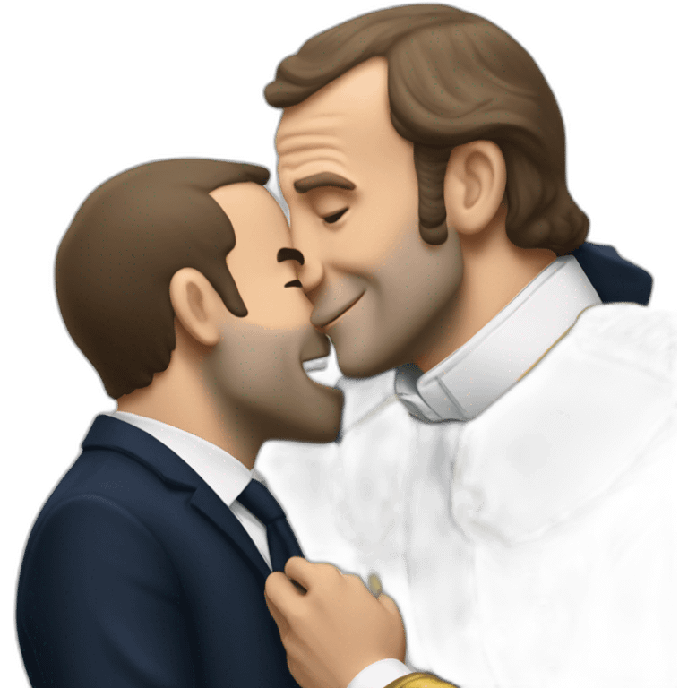 Macron faisant un bisous à ben laden emoji