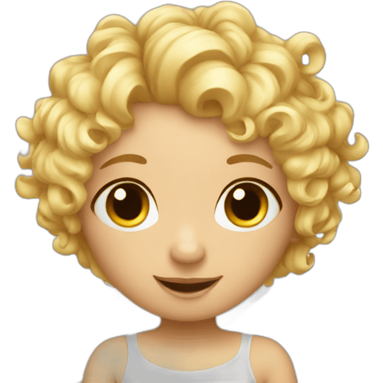 cute Angel fairy with wings and curly blond hair emoji