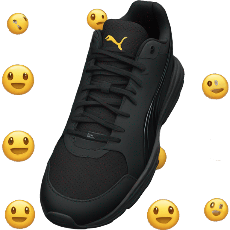 black puma running shoes black logo emoji