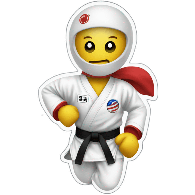 Taekwondo in a fabric of universe emoji