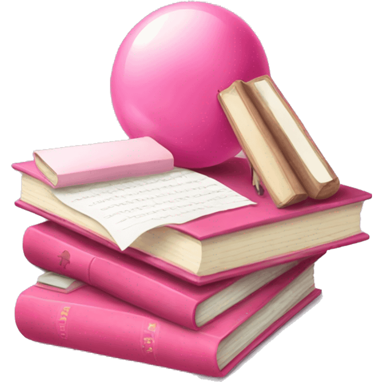 Cute pink study objects  emoji