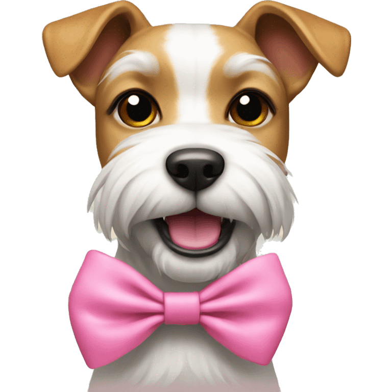 Japanese Terrier with a pink bow emoji