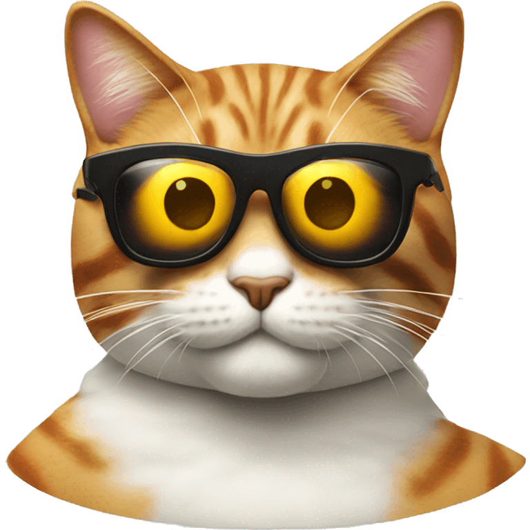 cool Cat wearing sunglasses made of sushi emoji