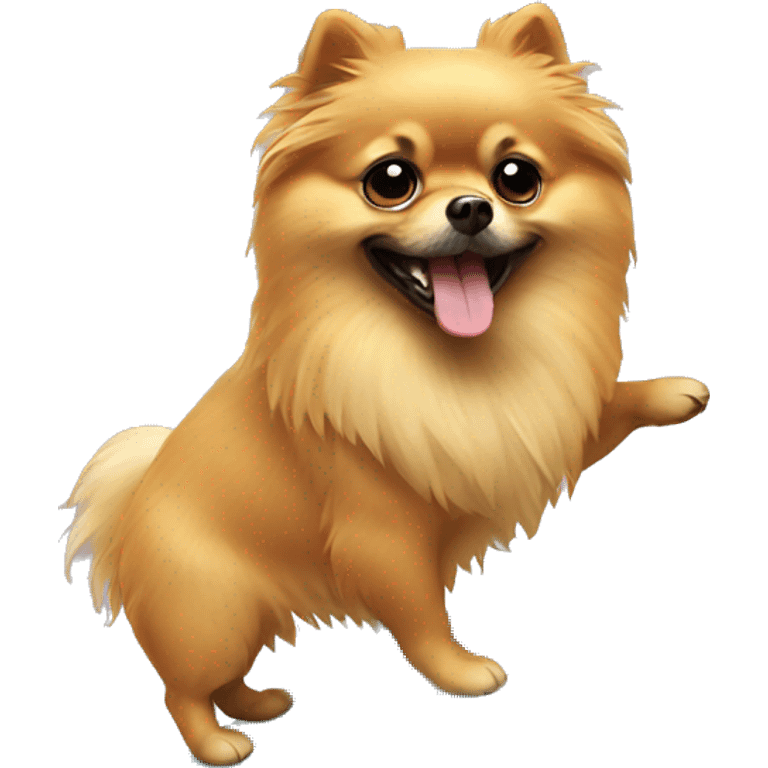 pomeranian doing surf emoji