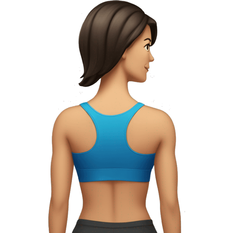 Woman Back muscles flex, Caucasian woman, brunette emoji