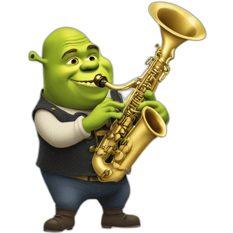 shrek playing saxophone emoji