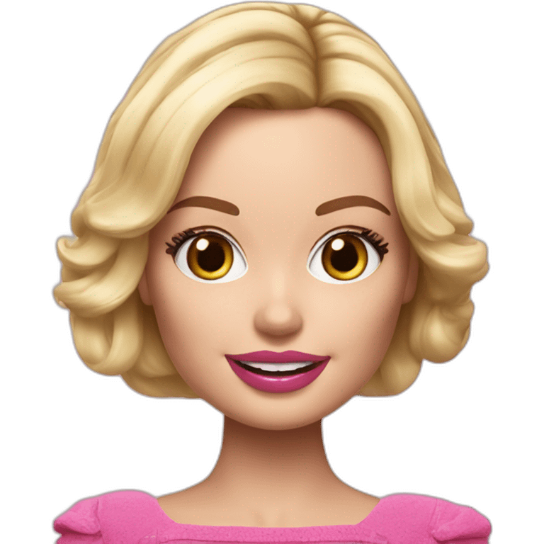 Margot Robbie playing barbie Doll emoji