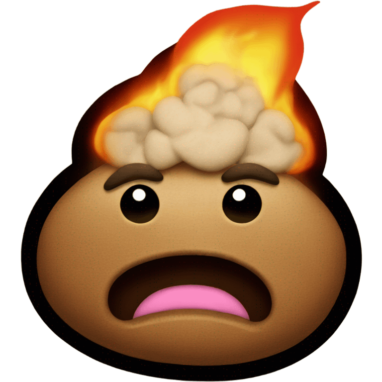 poop emoji on fire emoji