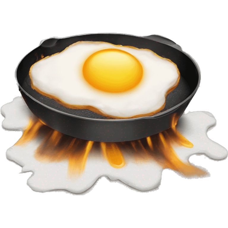 Eggs frying on a sidewalk emoji