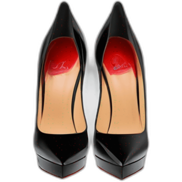 WEDGE heel LOUBOUTIN black leather PATENT emoji