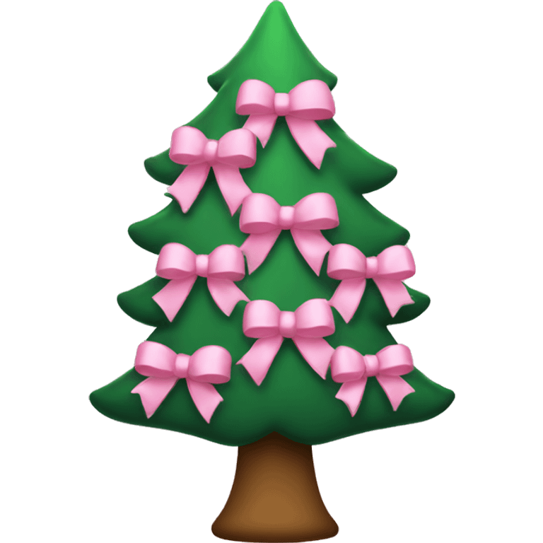 Christmas tree with light pink bows  emoji