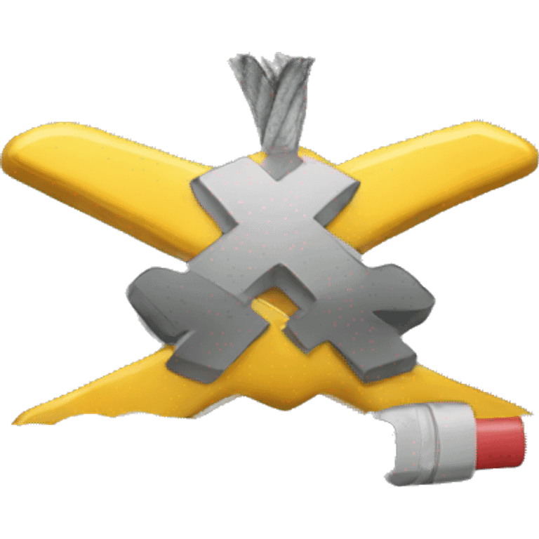 X sign on top of a cable emoji