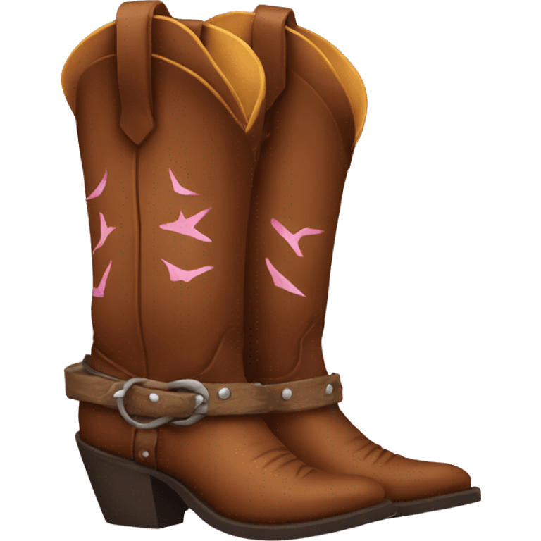 Pair of cowgirl boot emoji