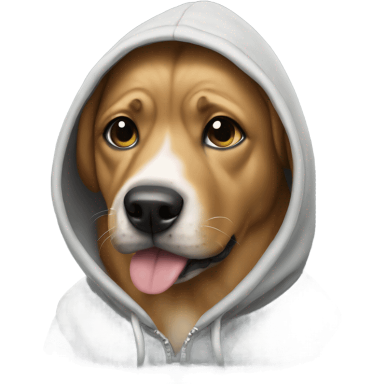 Dog wearing a hoodie emoji