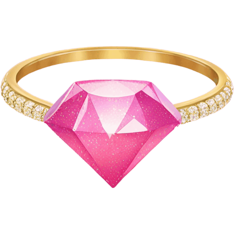 Pink ombre diamond ring with glitter  emoji