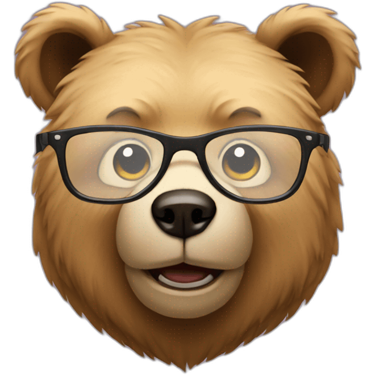 Bear with glasses emoji