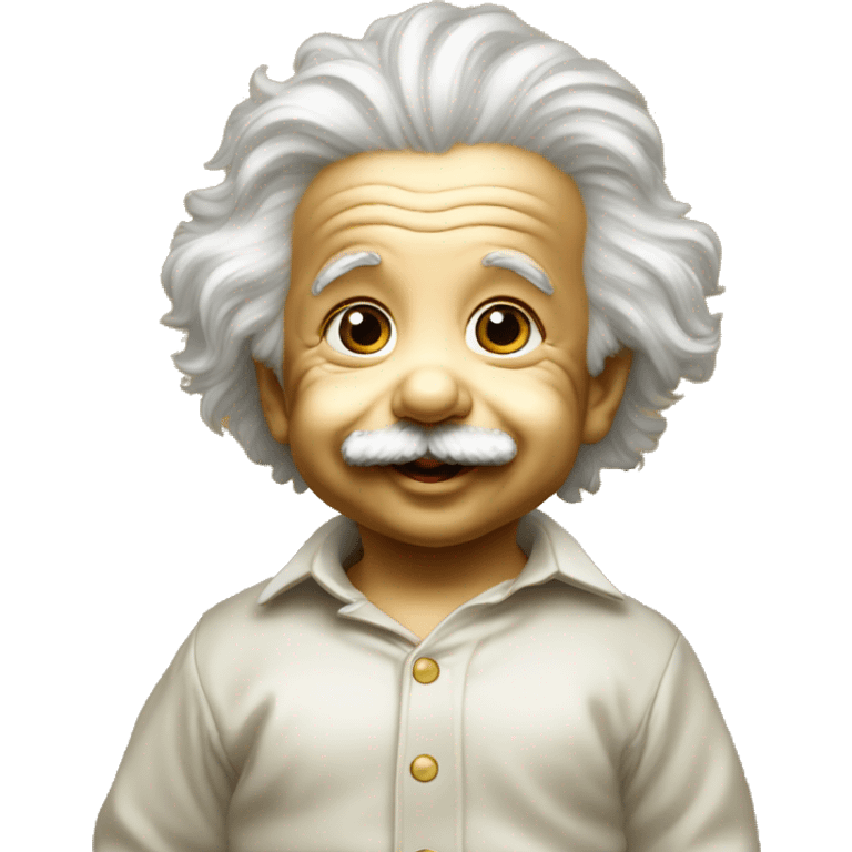 albert einstein happy baby face gold as monet emoji