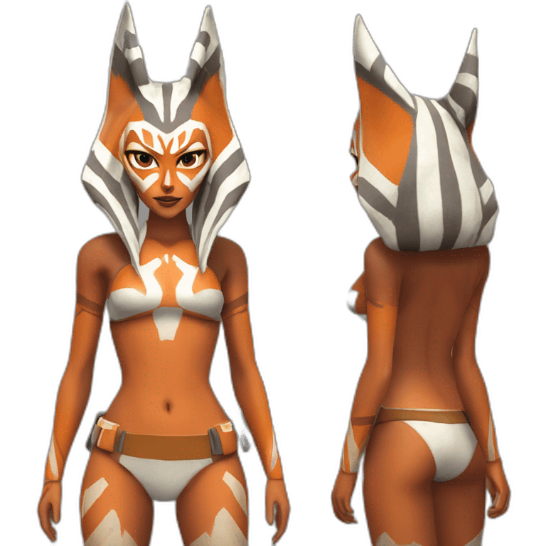 Sexy Ahsoka Tano (portrait, front facing) bikini (small horns) (clone wars season 7) emoji