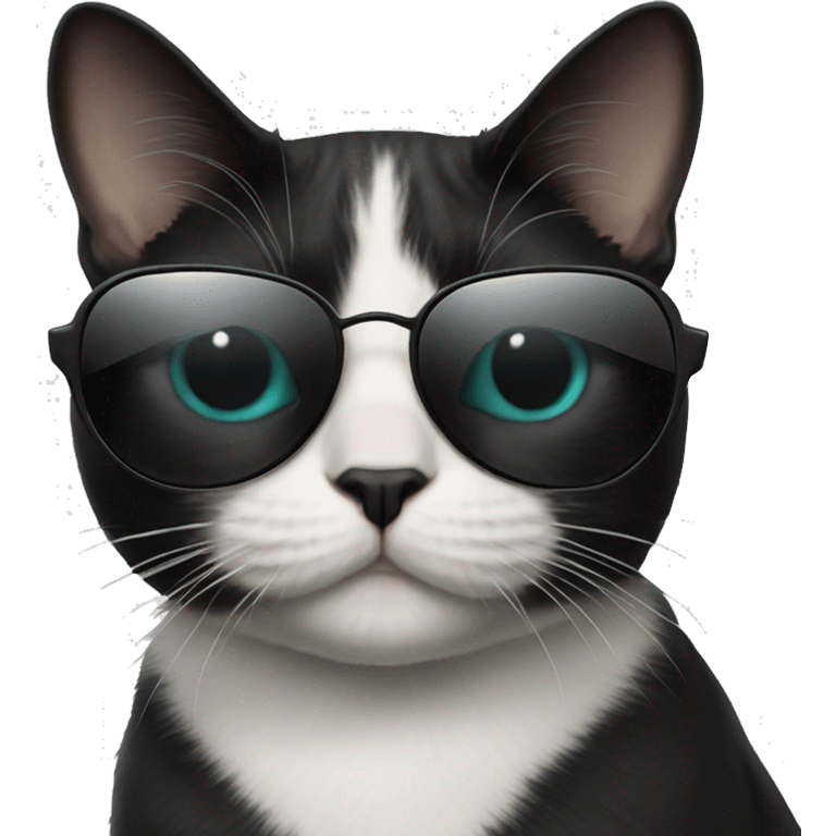 Tuxedo cat with sunglasses emoji