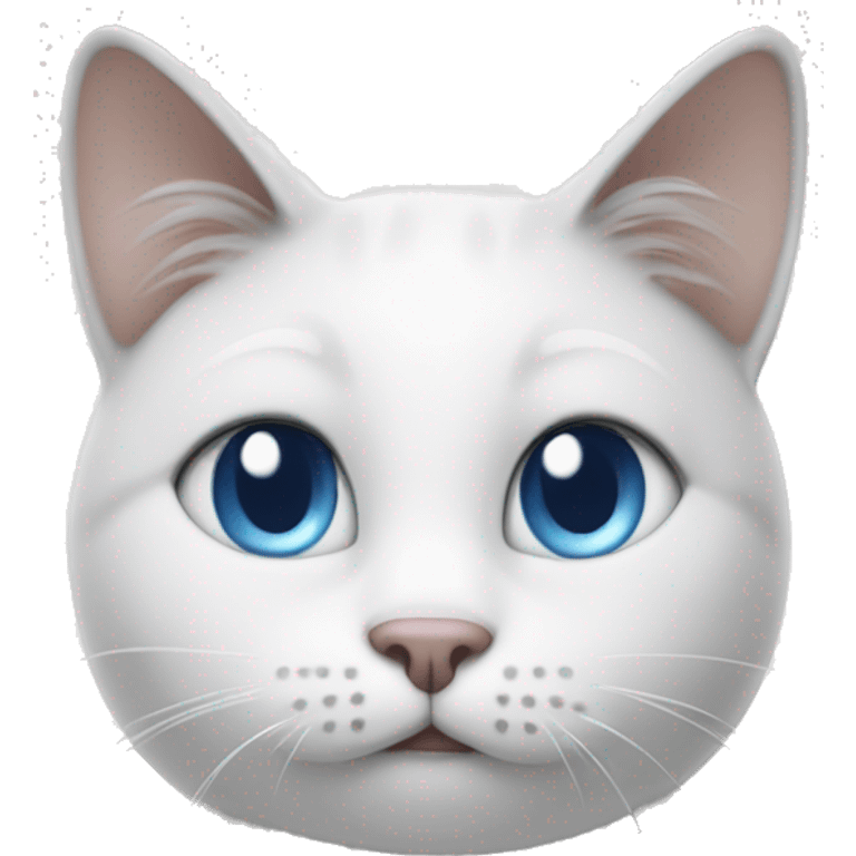 Blue eyed white and grey cat in the toilet  emoji