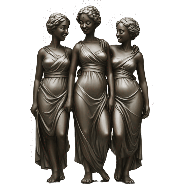 a statue of three women like  the Three Graces emoji