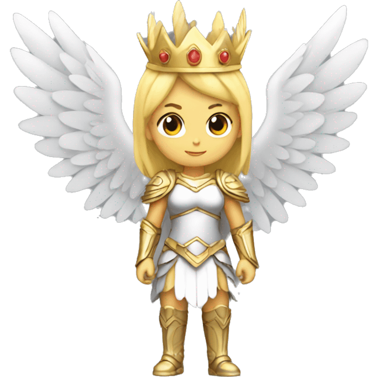 Blond Valkyrie full body with crown with wings emoji