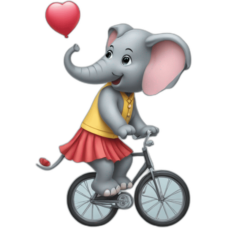 An elephant riding an unicycle wearing a skirt emoji