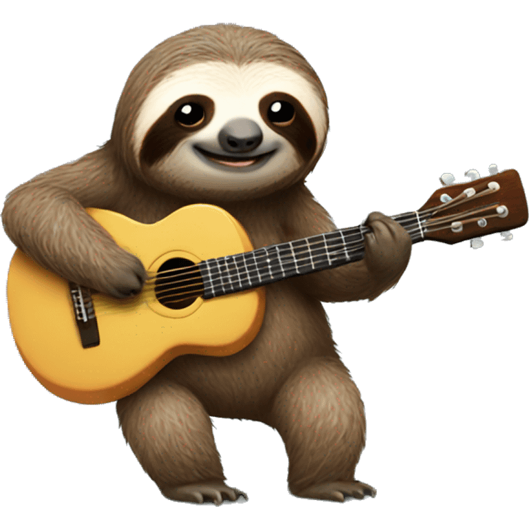 Sloth playing guitar emoji